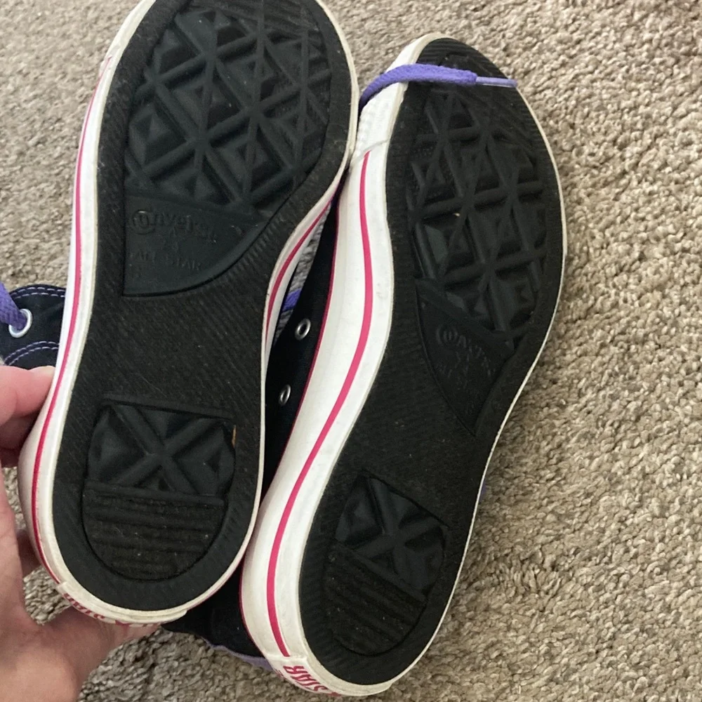 Black and Purple High-Top Converse - Picture 5 of 7